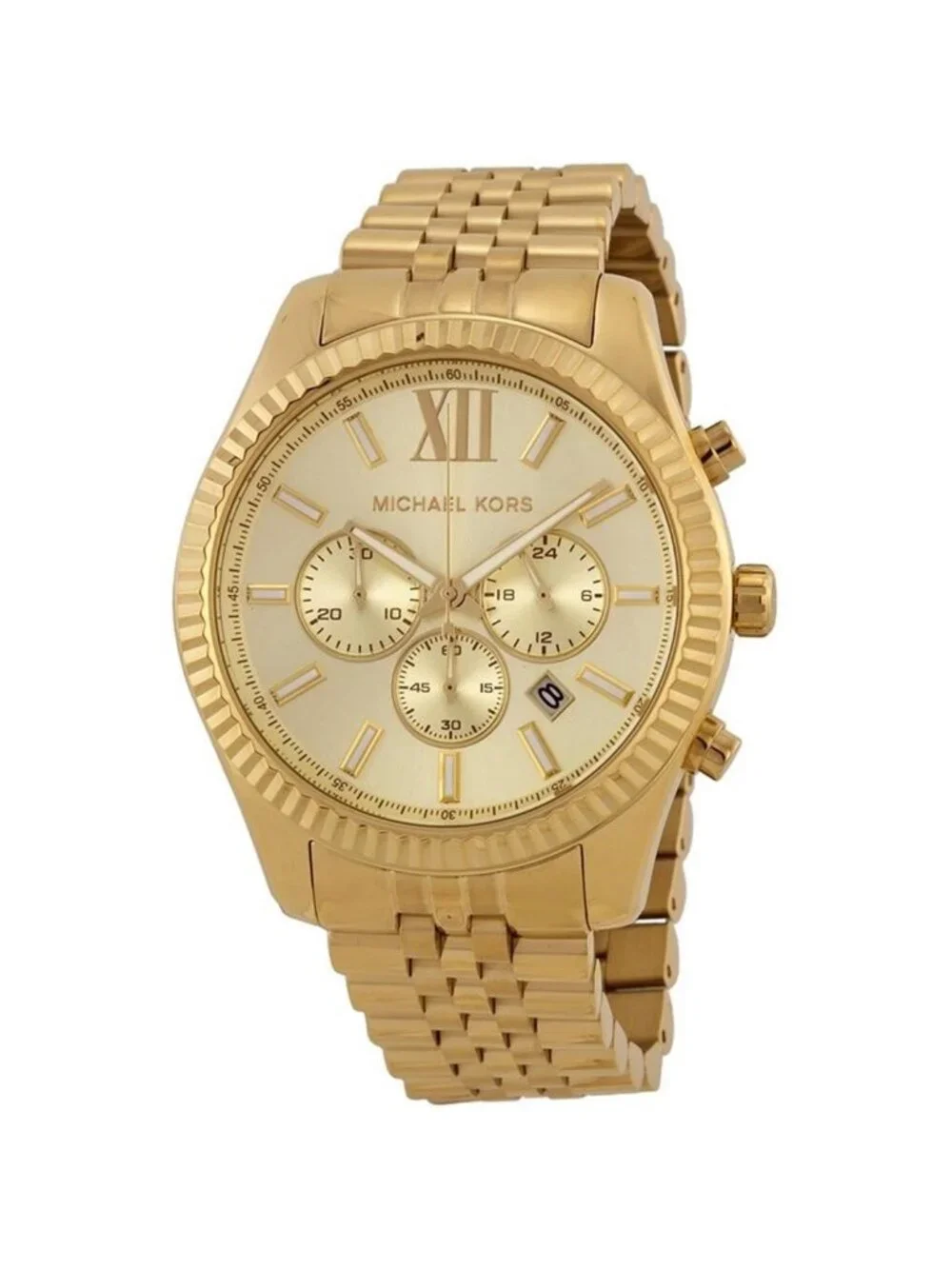 NWT Michael Kors Lexington Chronograph Champagne Dial Men's Watch